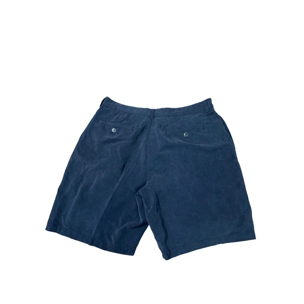 Tommy Bahama Mens Silk Shorts Blue Size 34 Pleated Golf Casual - Picture 2 of 3
